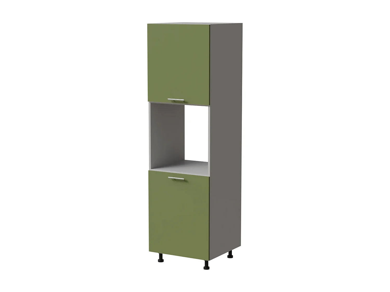 BACKOFENUMBAUSCHRANK Brerra D14/RU/2D RAL 6025 farngrün Matt / Grau Matt 60 / 59 / 207cm