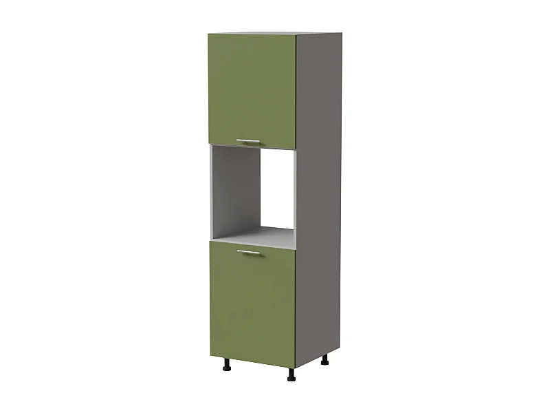 BACKOFENUMBAUSCHRANK Brerra D14/RU/2D RAL 6025 farngrün Matt / Grau Matt 60 / 59 / 207cm