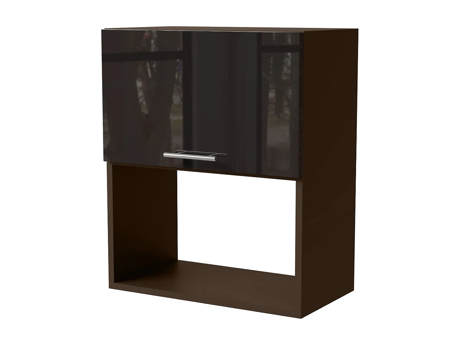 MIKROWELLENUMBAUSCHRANK Essen W2MK/60 Schwarz Hochglanz / Lava Matt 60 / 32,5 / 72cm