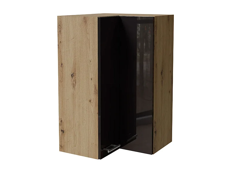 ECKHÄNGESCHRANK Essen W14/60 Schwarz Hochglanz / Eiche Artisan Matt 60 / 60 / 96cm