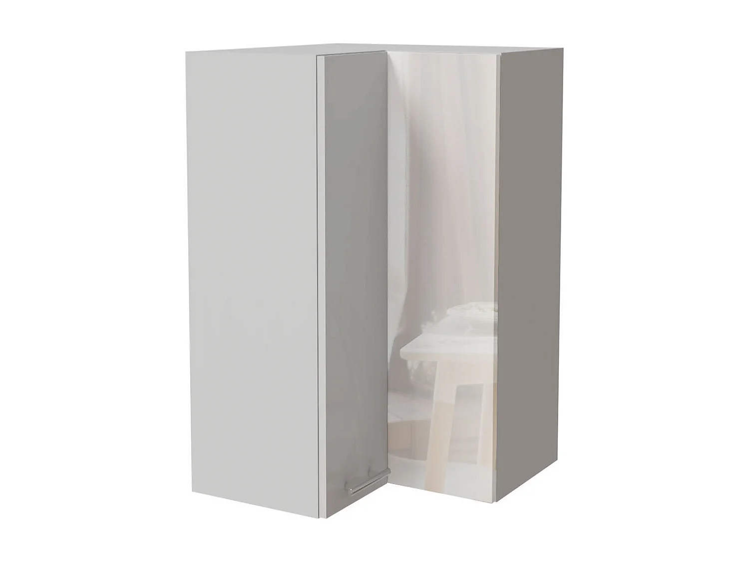 ECKHÄNGESCHRANK Essen W14/60 Weiß Hochglanz / Weiß Matt 60 / 60 / 96cm