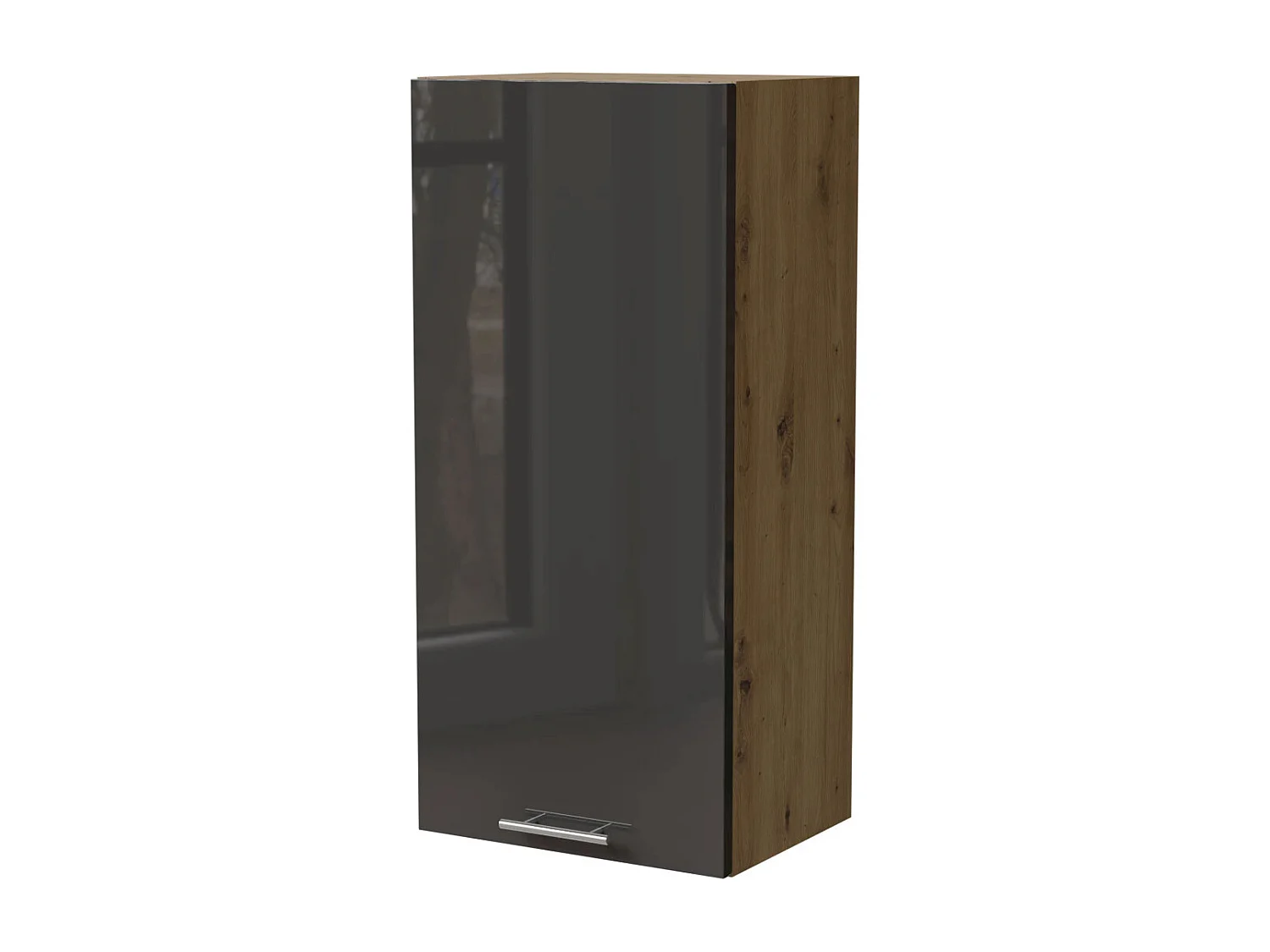 KÜCHENHÄNGESCHRANK Essen W4/45 Graphit Hochglanz / Eiche Artisan Matt 45 / 32,5 / 96cm