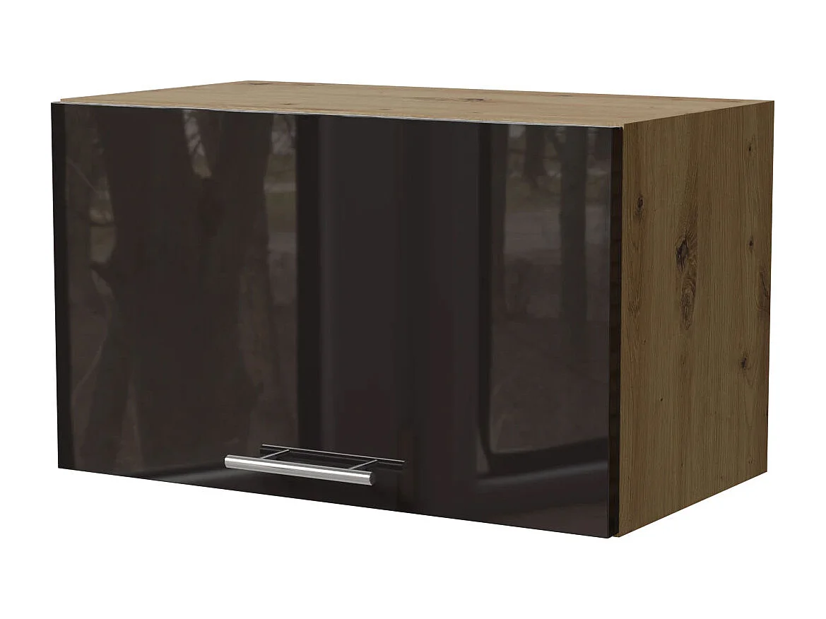 KLAPPHÄNGESCHRANK Essen W4B/60 Schwarz Hochglanz / Eiche Artisan Matt 60 / 32,5 / 36cm