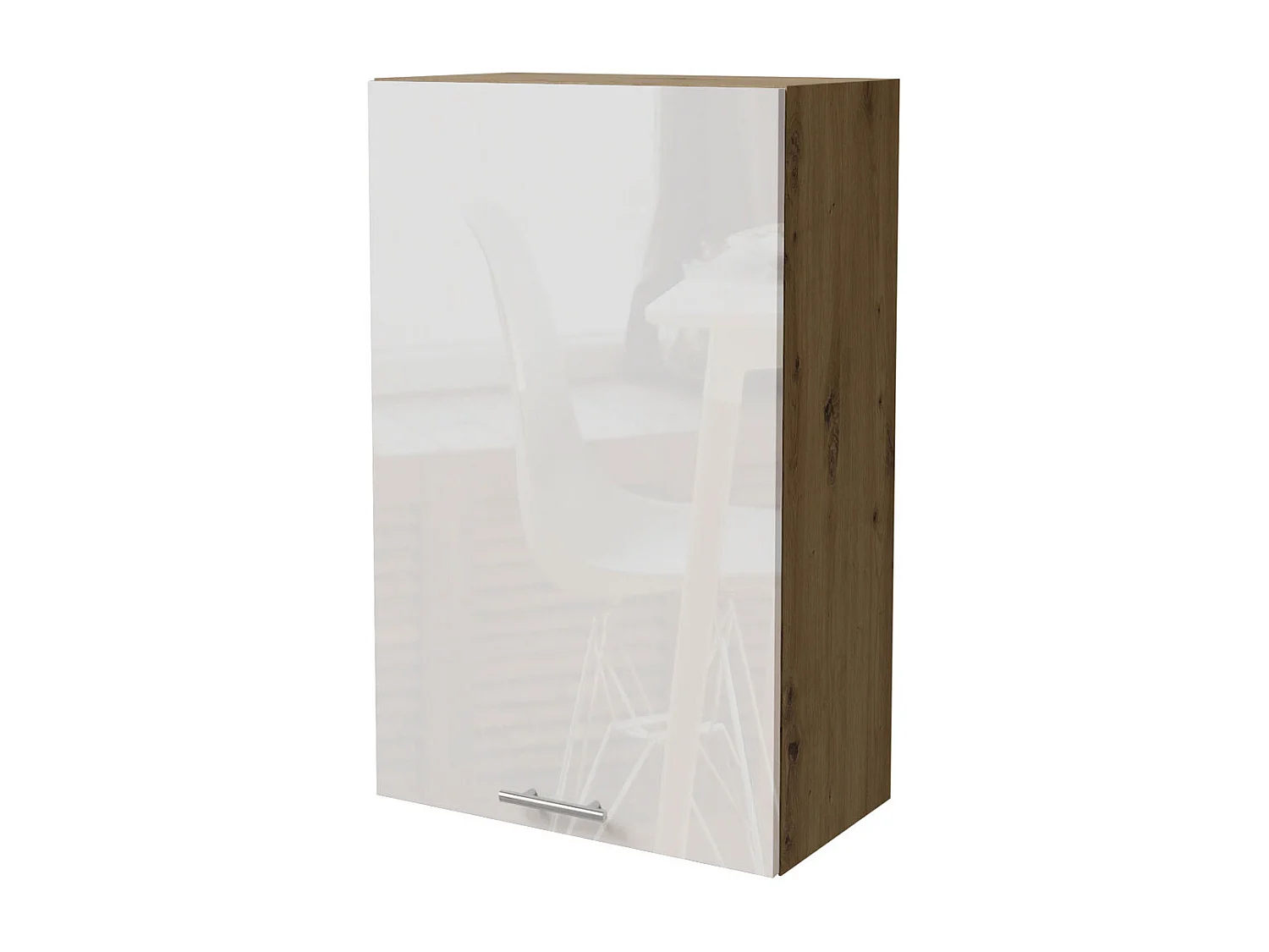 KÜCHENHÄNGESCHRANK Essen W4/60/1 Weiß Hochglanz / Eiche Artisan Matt 60 / 32,5 / 96cm