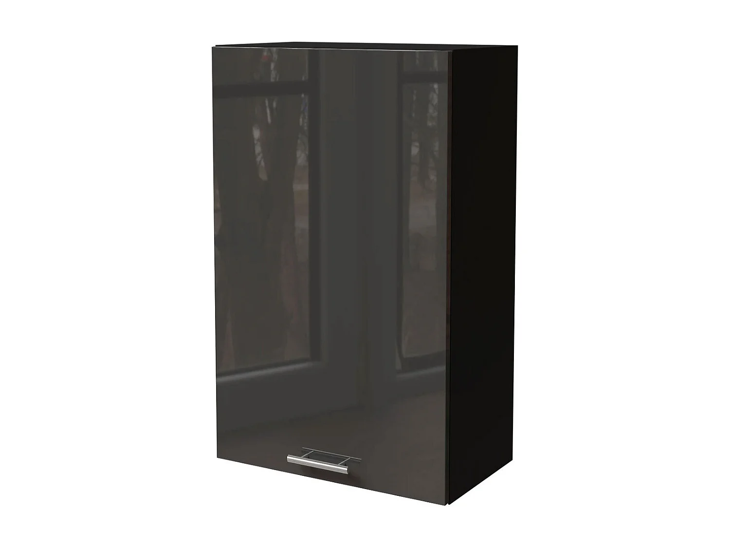 KÜCHENHÄNGESCHRANK Essen W4/60/1 Graphit Hochglanz / Schwarz Matt 60 / 32,5 / 96cm