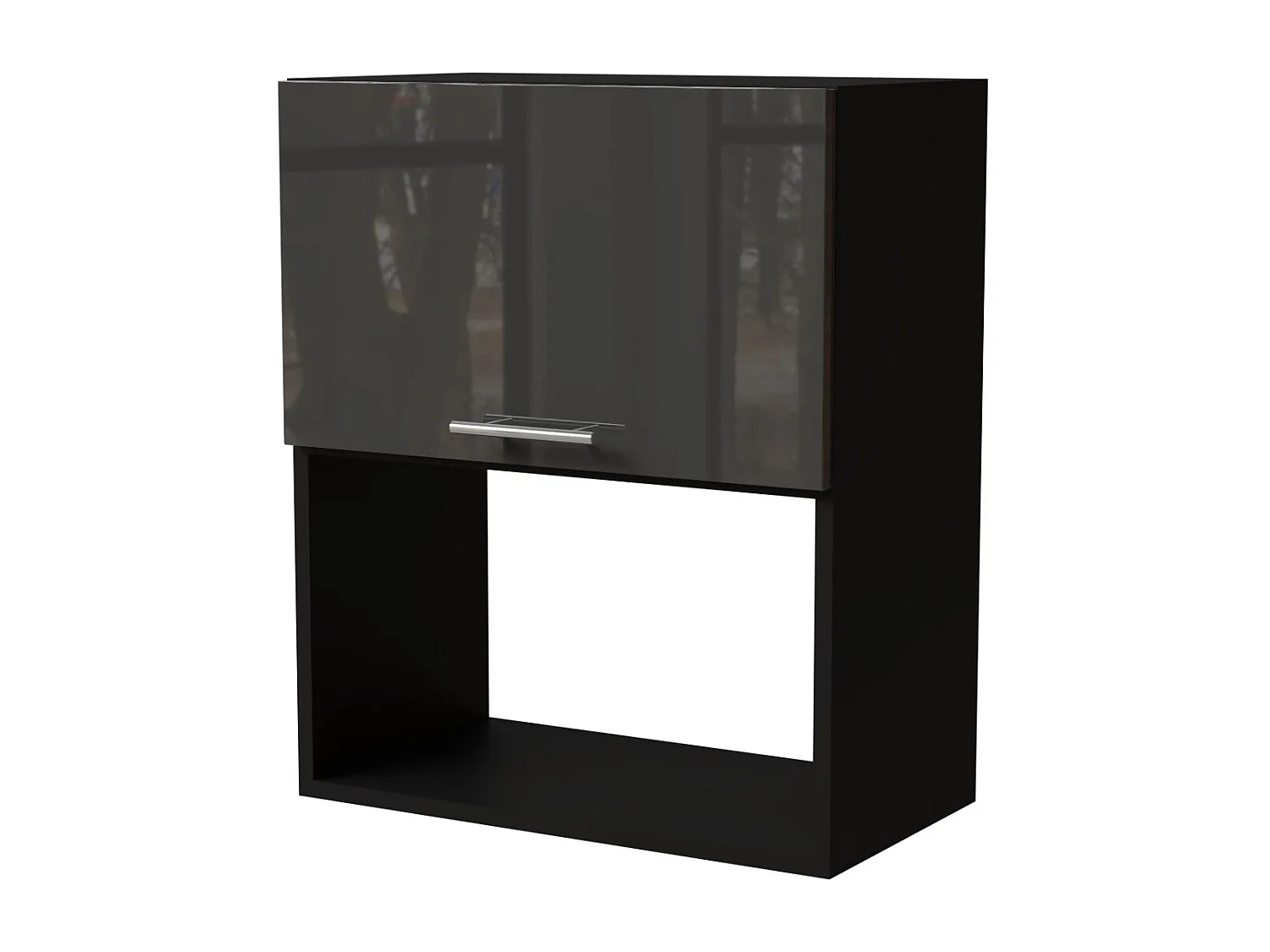 MIKROWELLENUMBAUSCHRANK Essen W2MK/60 Graphit Hochglanz / Schwarz Matt 60 / 32,5 / 72cm