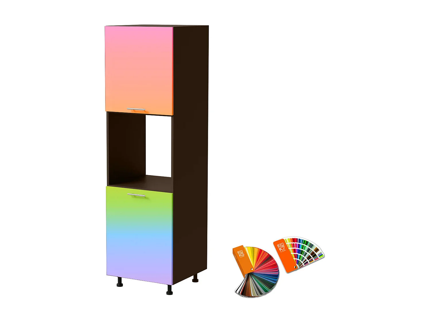 BACKOFENUMBAUSCHRANK Brerra D14/RU/2D RAL Wunschfarbe (K5 oder K7) / Lava Matt 60 / 59 / 207cm