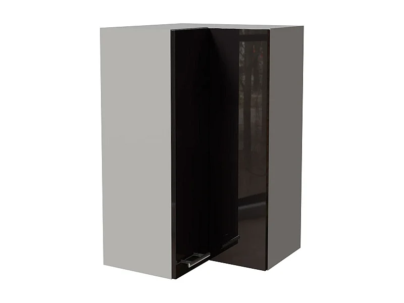 ECKHÄNGESCHRANK Essen W14/60 Schwarz Hochglanz / Grau Matt 60 / 60 / 96cm