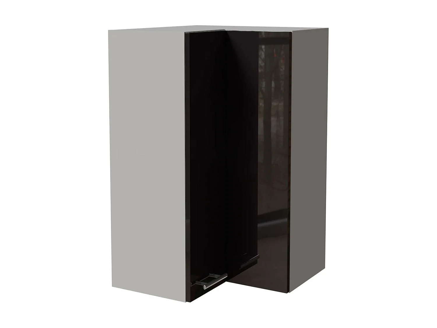 ECKHÄNGESCHRANK Essen W14/60 Schwarz Hochglanz / Grau Matt 60 / 60 / 96cm
