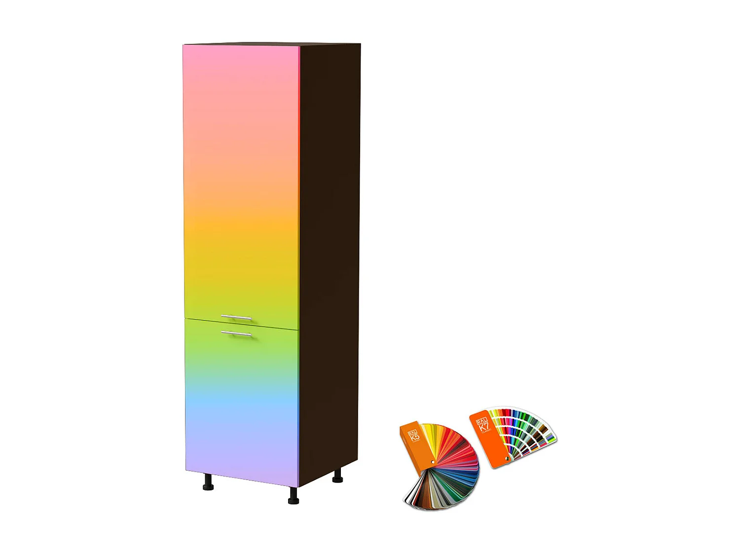 KÜHLSCHRANKUMBAUSCHRANK Brerra D14/DL/60/207 RAL Wunschfarbe (K5 oder K7) / Lava Matt 60 / 59 / 207cm