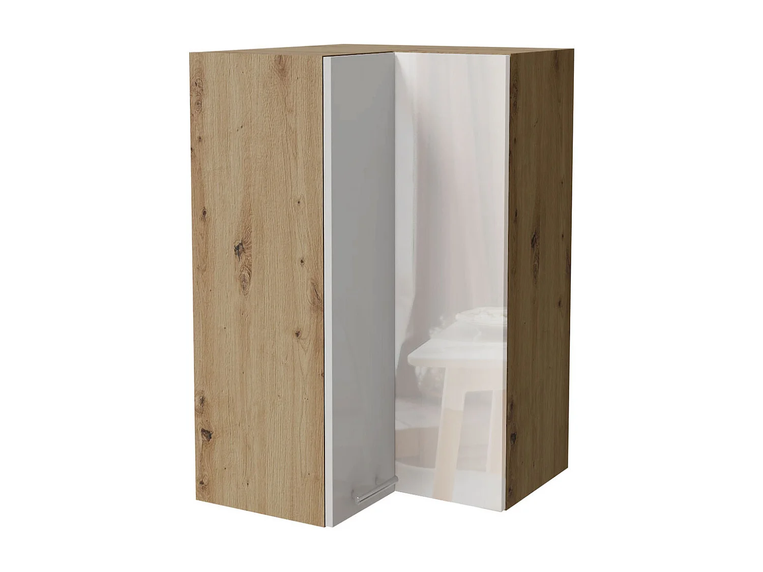 ECKHÄNGESCHRANK Essen W14/60 Weiß Hochglanz / Eiche Artisan Matt 60 / 60 / 96cm