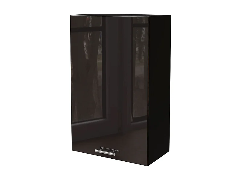 KÜCHENHÄNGESCHRANK Essen W4/60/1 Schwarz Hochglanz / Schwarz Matt 60 / 32,5 / 96cm