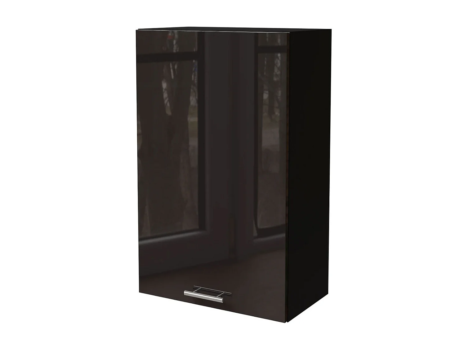 KÜCHENHÄNGESCHRANK Essen W4/60/1 Schwarz Hochglanz / Schwarz Matt 60 / 32,5 / 96cm