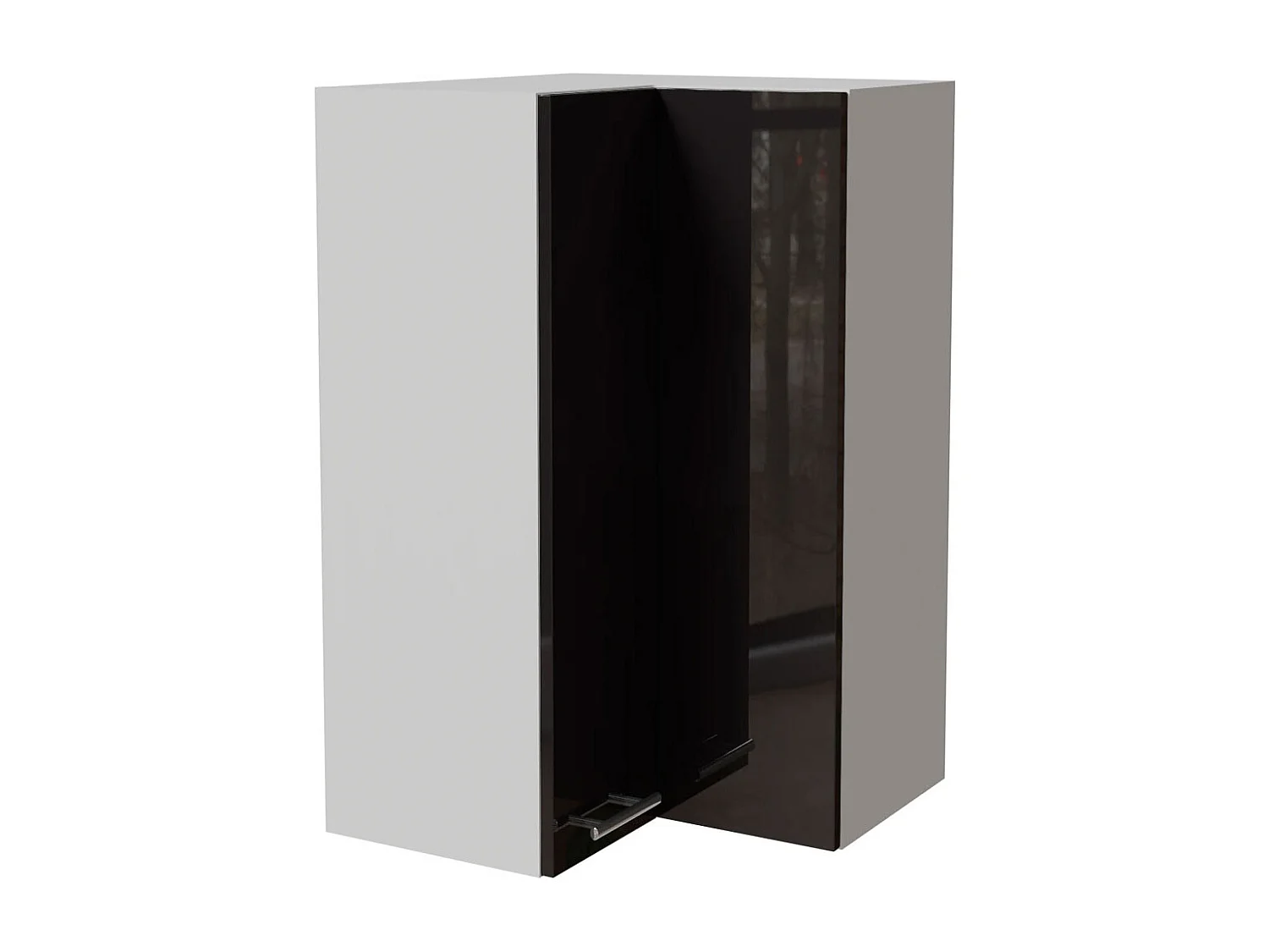 ECKHÄNGESCHRANK Essen W14/60 Schwarz Hochglanz / Weiß Matt 60 / 60 / 96cm