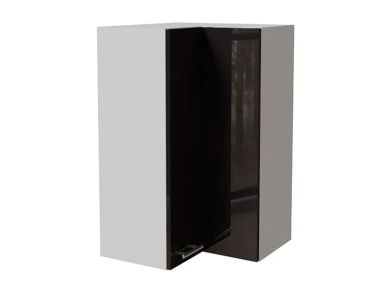 ECKHÄNGESCHRANK Essen W14/60 Schwarz Hochglanz / Weiß Matt 60 / 60 / 96cm