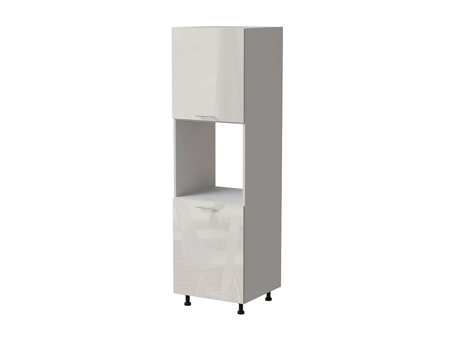 BACKOFENUMBAUSCHRANK Brerra D14/RU/2D RAL 9001 creme Hochglanz / Weiß Matt 60 / 59 / 207cm