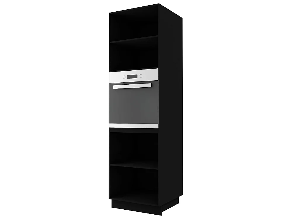 BACKOFENUMBAUSCHRANK Brerra D14/RU/2D RAL 9001 creme Hochglanz / Schwarz Matt 60 / 59 / 207cm