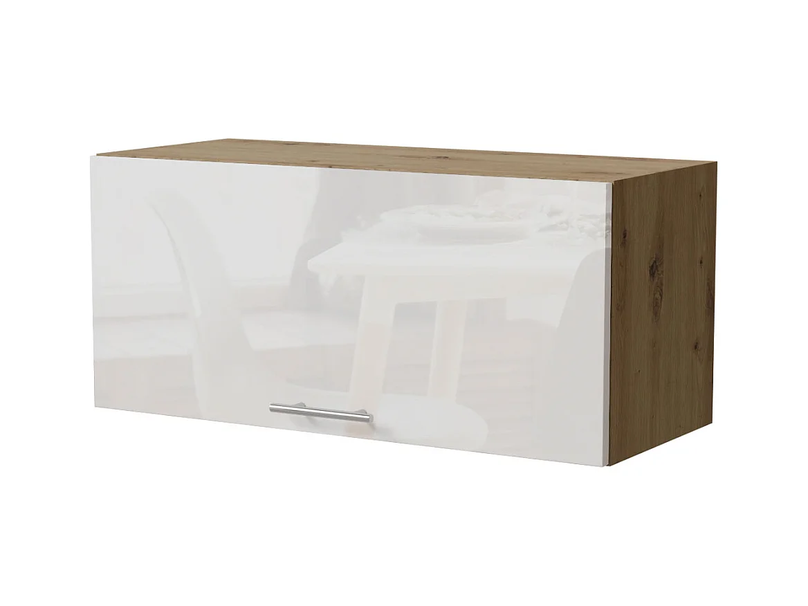 KLAPPHÄNGESCHRANK Essen W4B/80 Weiß Hochglanz / Eiche Artisan Matt 80 / 32,5 / 36cm