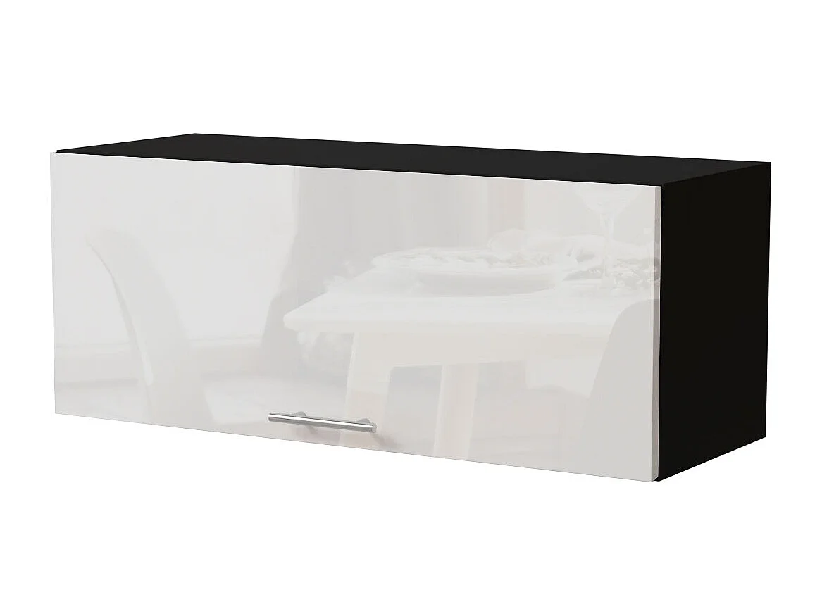 KLAPPHÄNGESCHRANK Essen W4B/90 Weiß Hochglanz / Schwarz Matt 90 / 32,5 / 36cm
