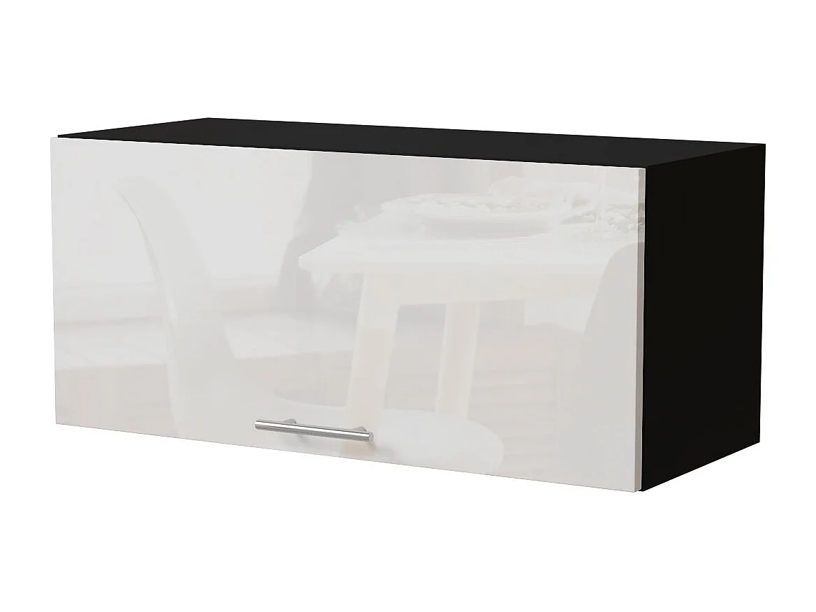 KLAPPHÄNGESCHRANK Essen W4B/80 Weiß Hochglanz / Schwarz Matt 80 / 32,5 / 36cm