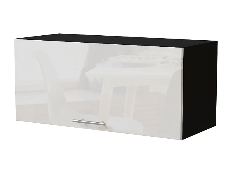 KLAPPHÄNGESCHRANK Essen W4B/80 Weiß Hochglanz / Schwarz Matt 80 / 32,5 / 36cm