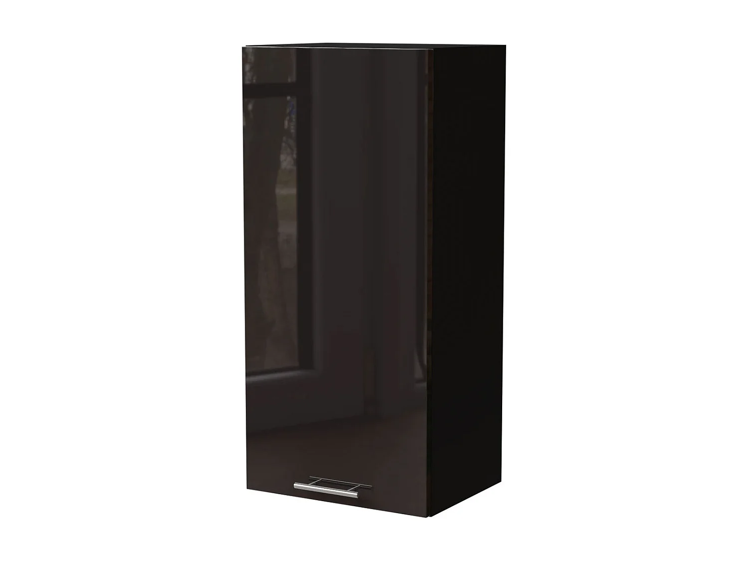 KÜCHENHÄNGESCHRANK Essen W4/45 Schwarz Hochglanz / Schwarz Matt 45 / 32,5 / 96cm