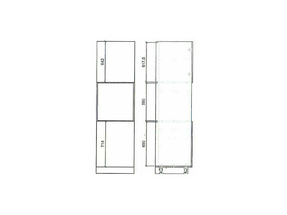 BACKOFENUMBAUSCHRANK Brerra D14/RU/2D RAL 3002 karminrot Hochglanz / Lava Matt 60 / 59 / 207cm