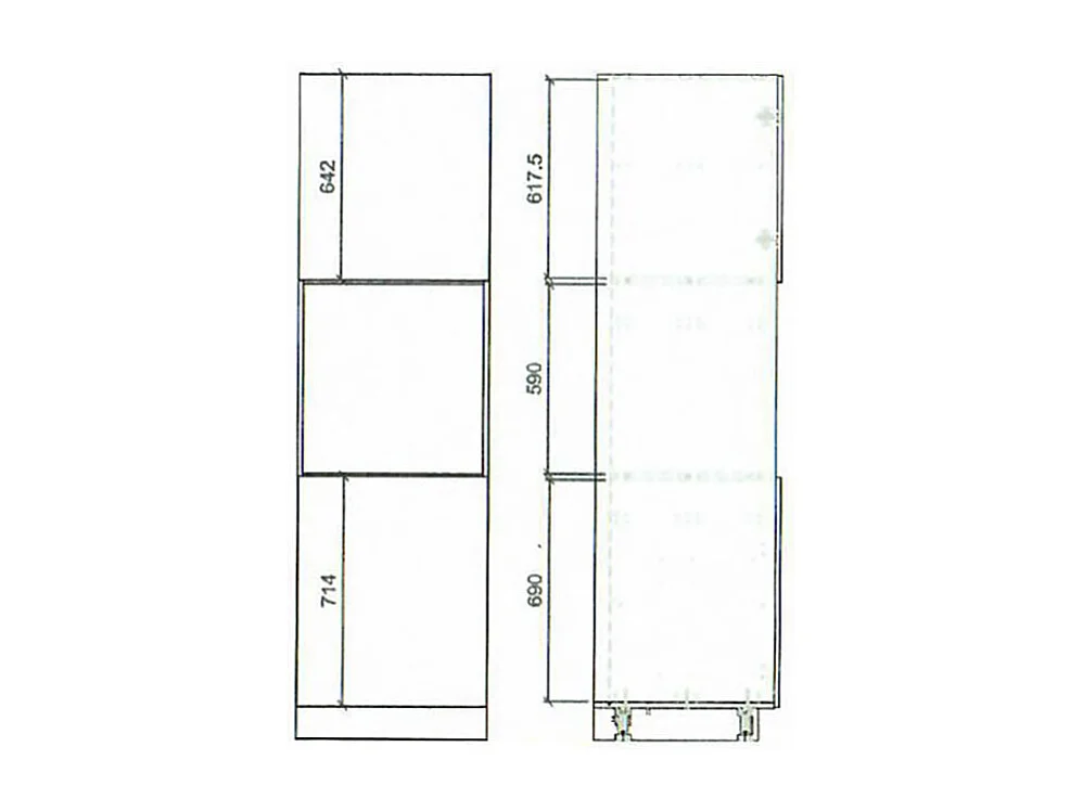 BACKOFENUMBAUSCHRANK Brerra D14/RU/2D RAL Wunschfarbe (K5 oder K7) / Grau Matt 60 / 59 / 207cm