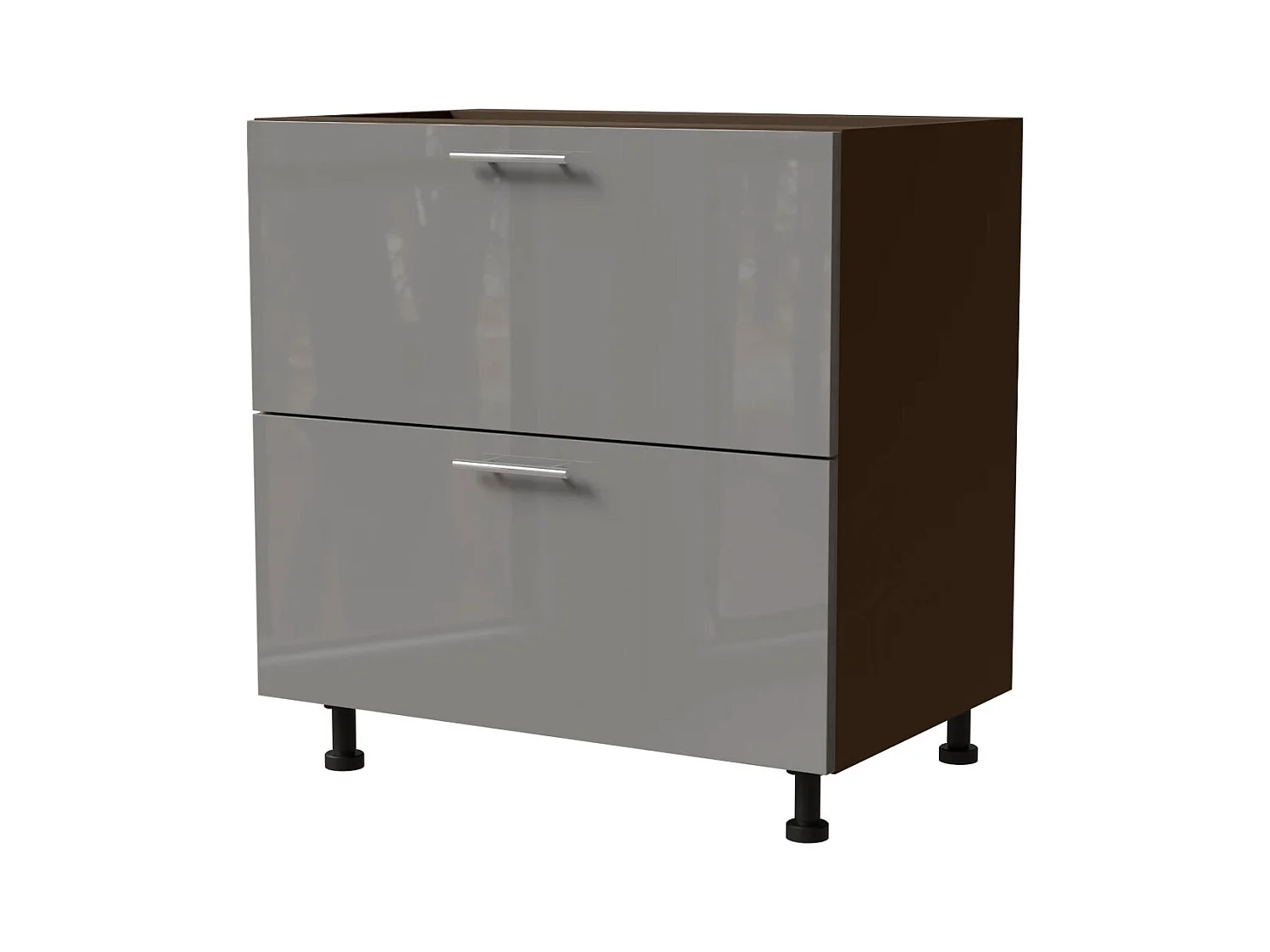 SCHUBALADENUNTERSCHRANK Essen D2A/90/1A Grau Hochglanz / Lava Matt 90 / 50 / 82cm