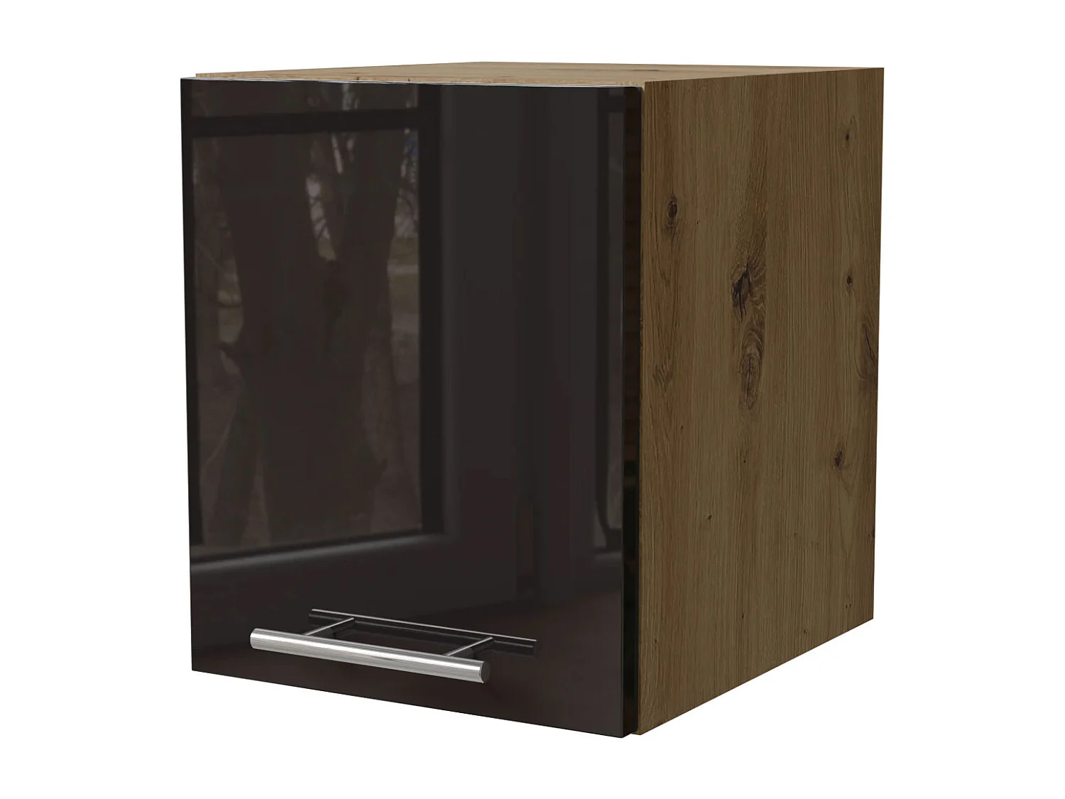 KLAPPHÄNGESCHRANK Essen W4B/30 Schwarz Hochglanz / Eiche Artisan Matt 30 / 32,5 / 36cm