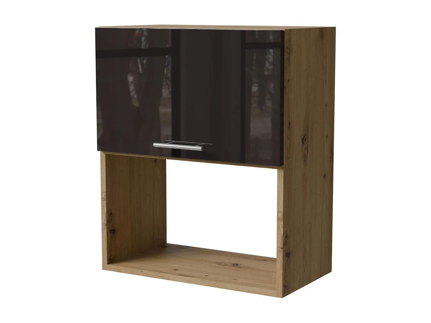 MIKROWELLENUMBAUSCHRANK Essen W2MK/60 Schwarz Hochglanz / Eiche Artisan Matt 60 / 32,5 / 72cm