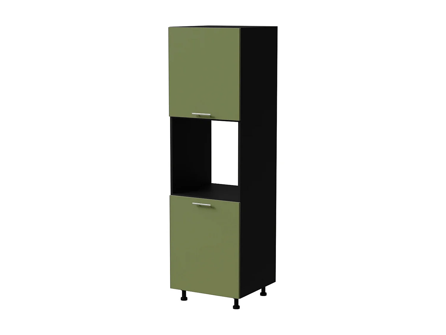 BACKOFENUMBAUSCHRANK Brerra D14/RU/2D RAL 6025 farngrün Matt / Schwarz Matt 60 / 59 / 207cm