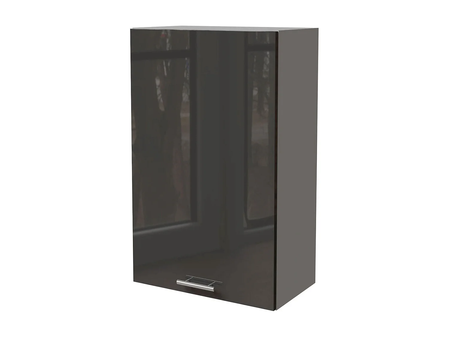 KÜCHENHÄNGESCHRANK Essen W4/60/1 Graphit Hochglanz / Grau Matt 60 / 32,5 / 96cm