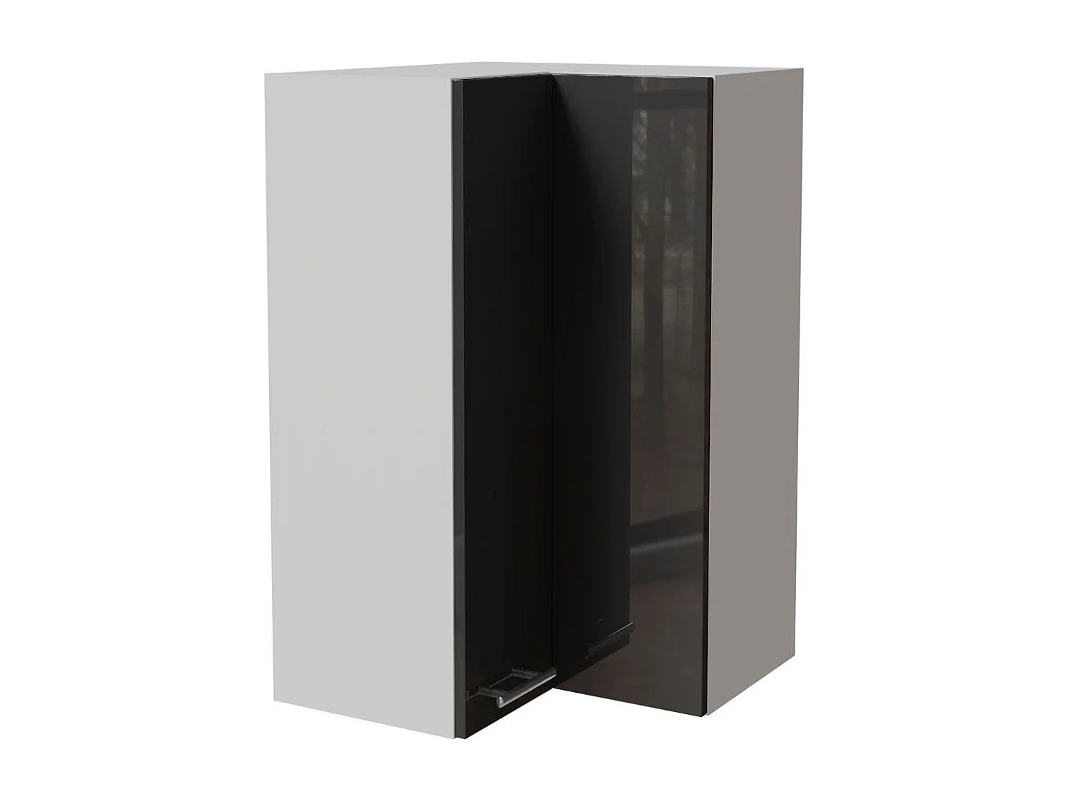 ECKHÄNGESCHRANK Essen W14/60 Graphit Hochglanz / Weiß Matt 60 / 60 / 96cm