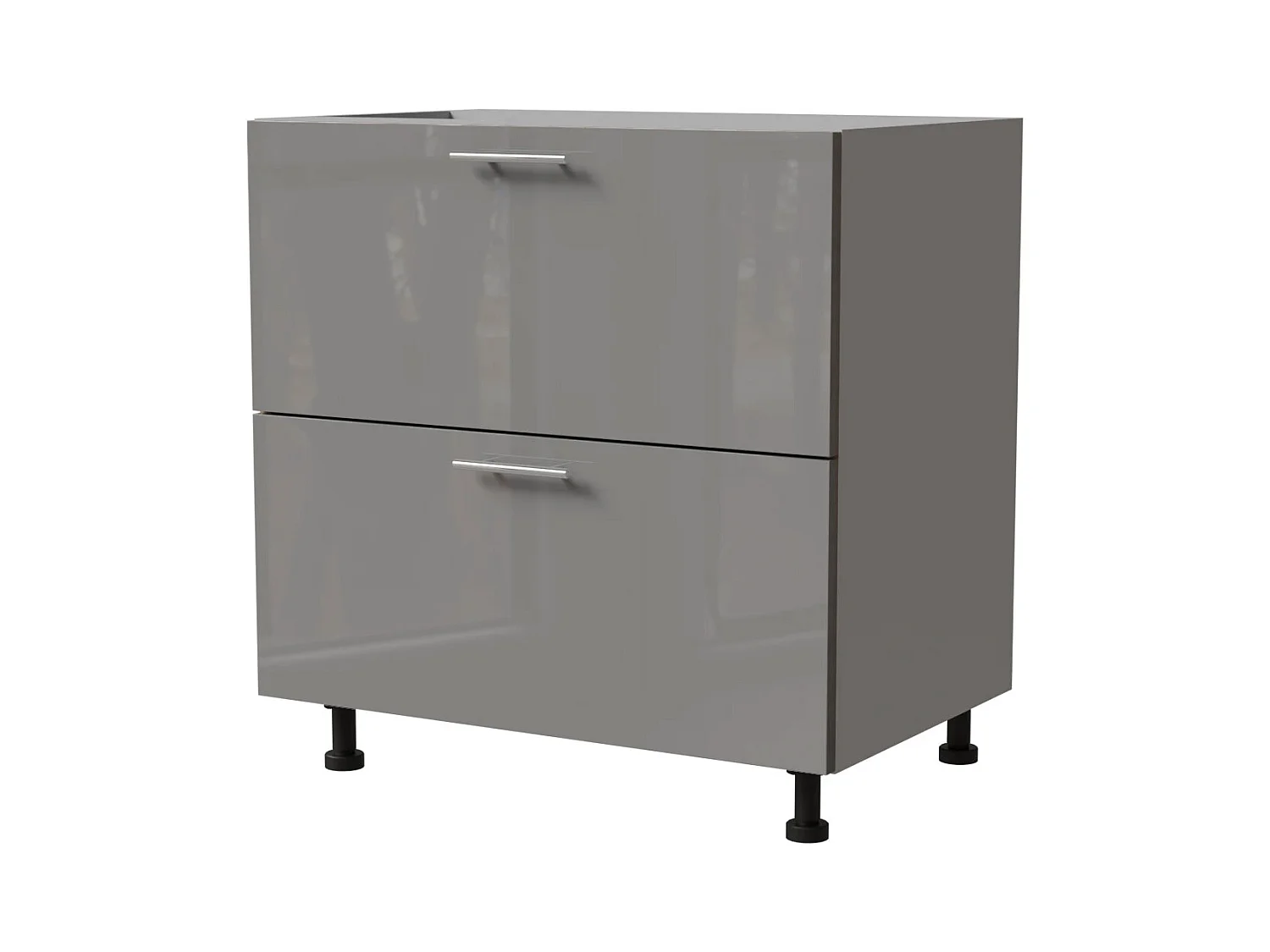 SCHUBALADENUNTERSCHRANK Essen D2A/90/1A Grau Hochglanz / Grau Matt 90 / 50 / 82cm