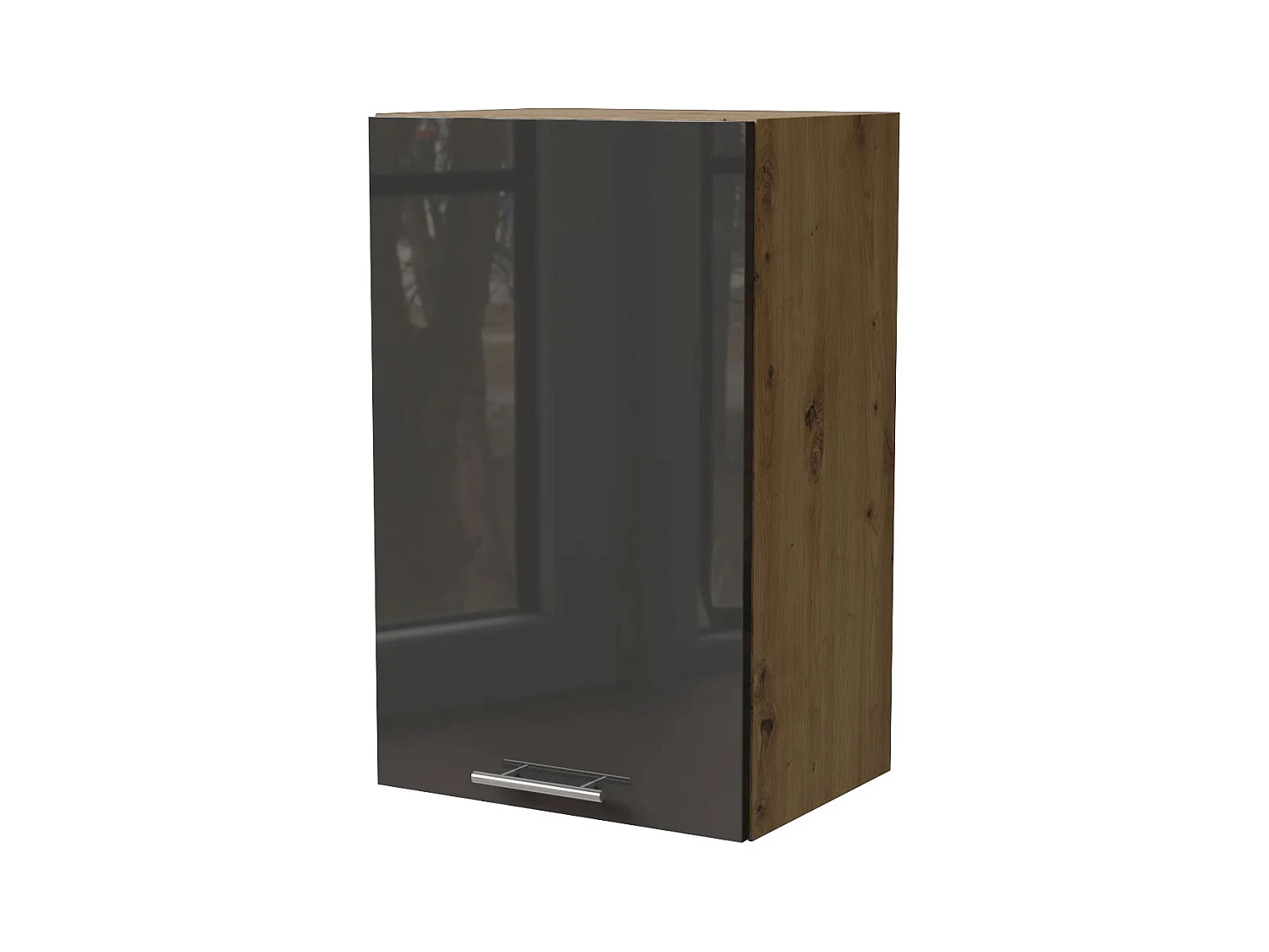 KÜCHENHÄNGESCHRANK Essen W2/45 Graphit Hochglanz / Eiche Artisan Matt 45 / 32,5 / 72cm