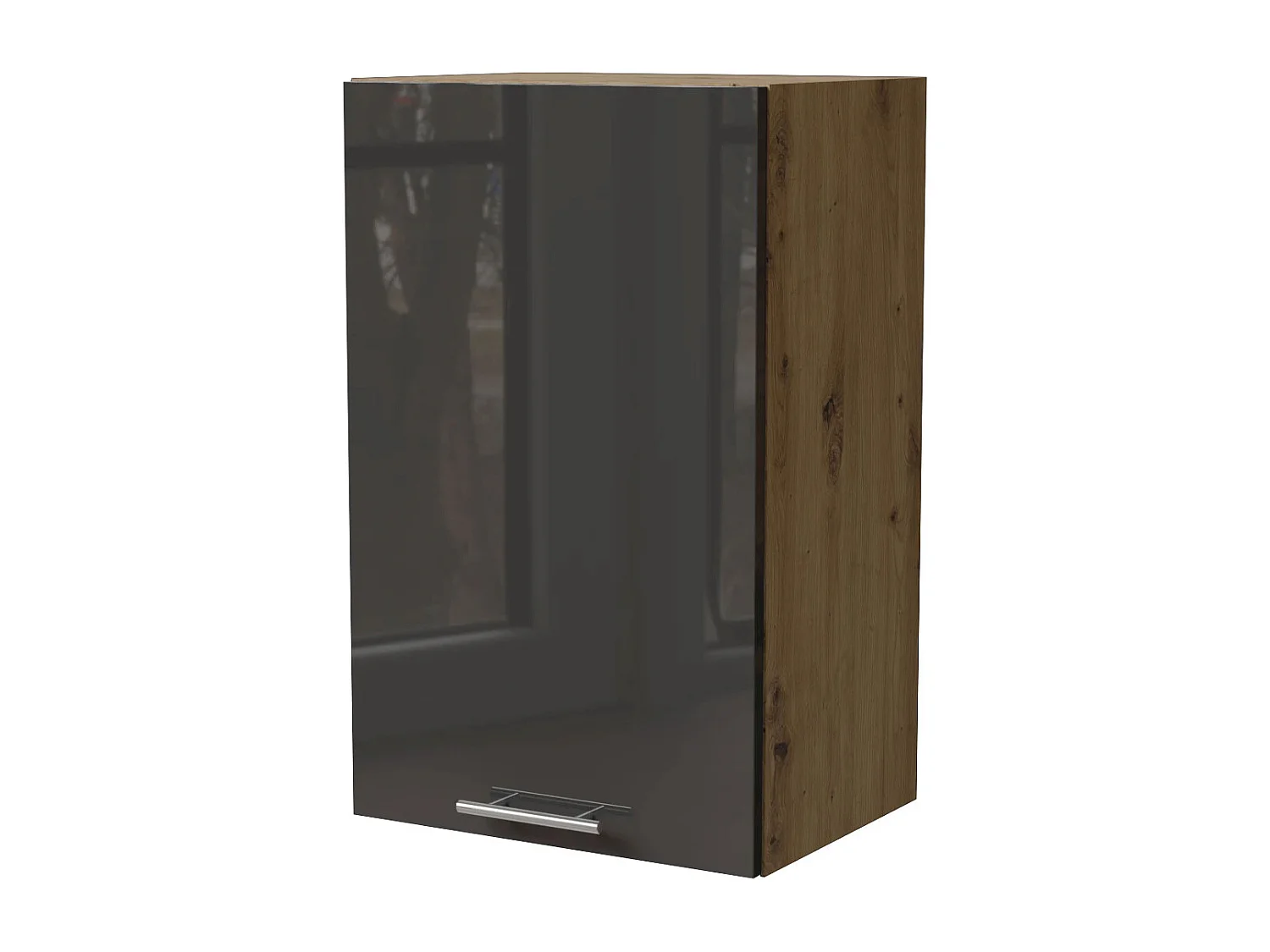 KÜCHENHÄNGESCHRANK Essen W2/45 Graphit Hochglanz / Eiche Artisan Matt 45 / 32,5 / 72cm