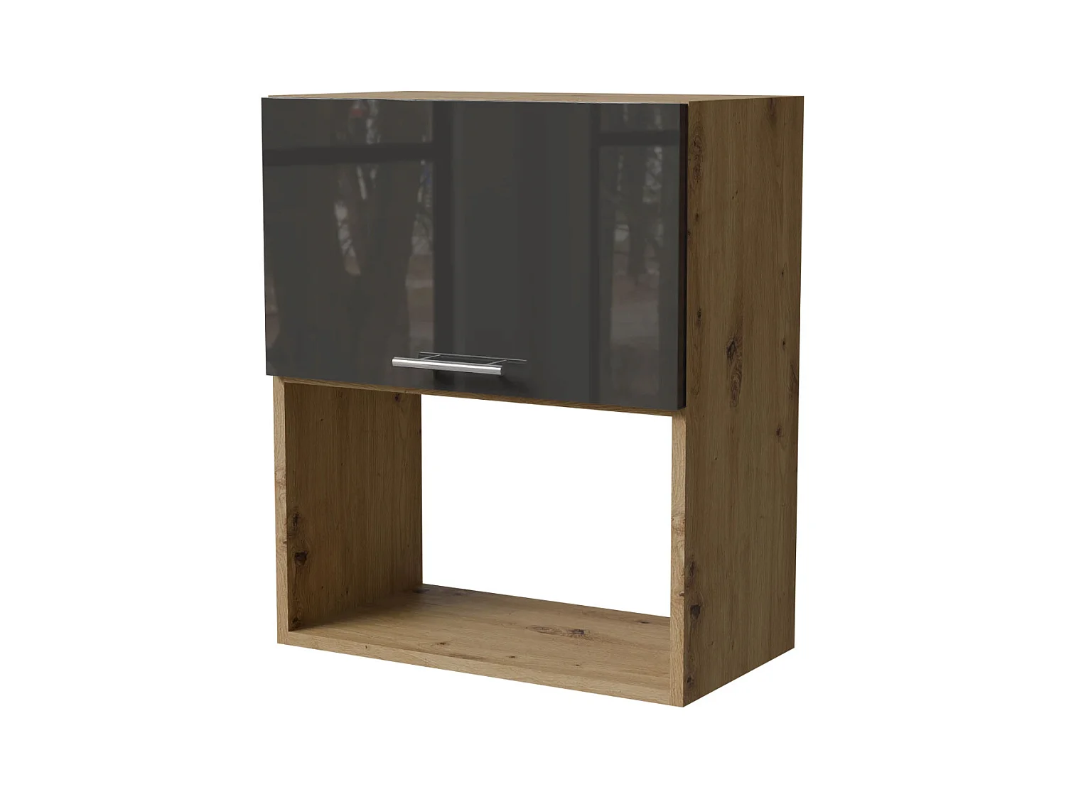 MIKROWELLENUMBAUSCHRANK Essen W2MK/60 Graphit Hochglanz / Eiche Artisan Matt 60 / 32,5 / 72cm