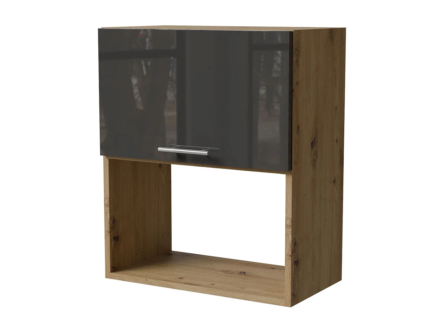 MIKROWELLENUMBAUSCHRANK Essen W2MK/60 Graphit Hochglanz / Eiche Artisan Matt 60 / 32,5 / 72cm