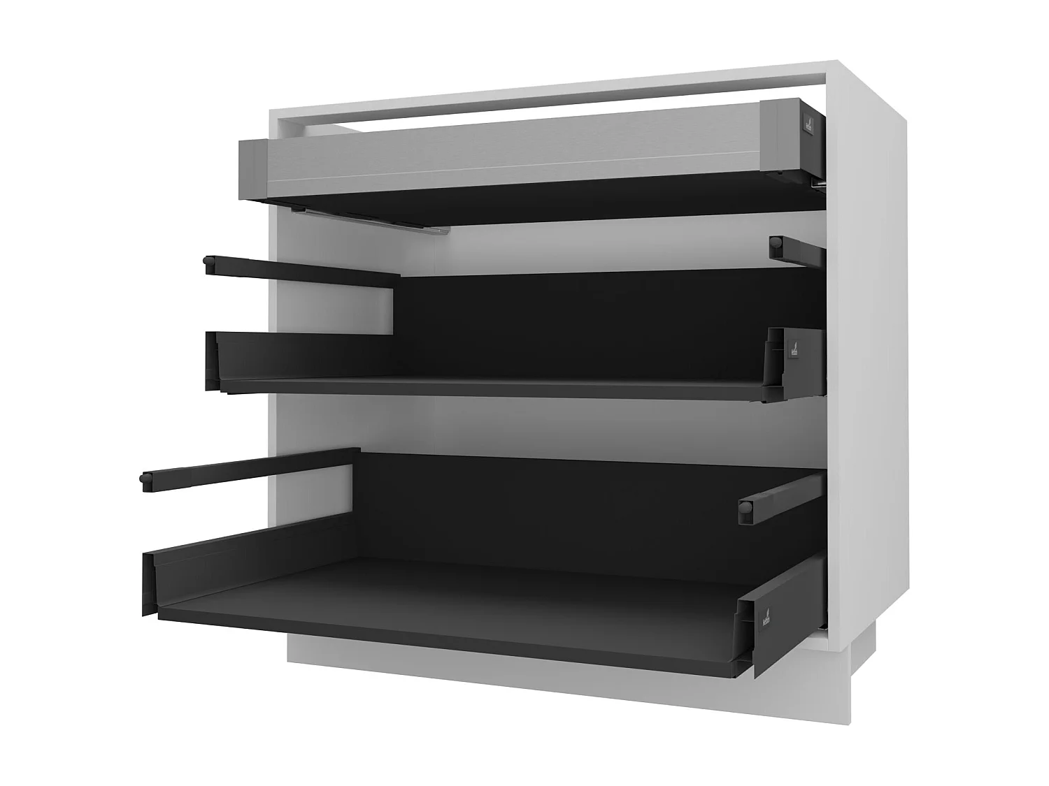 SCHUBLADENUNTERSCHRANK Essen D2A/80/1A Grau Hochglanz / Weiß Matt 80 / 50 / 82cm