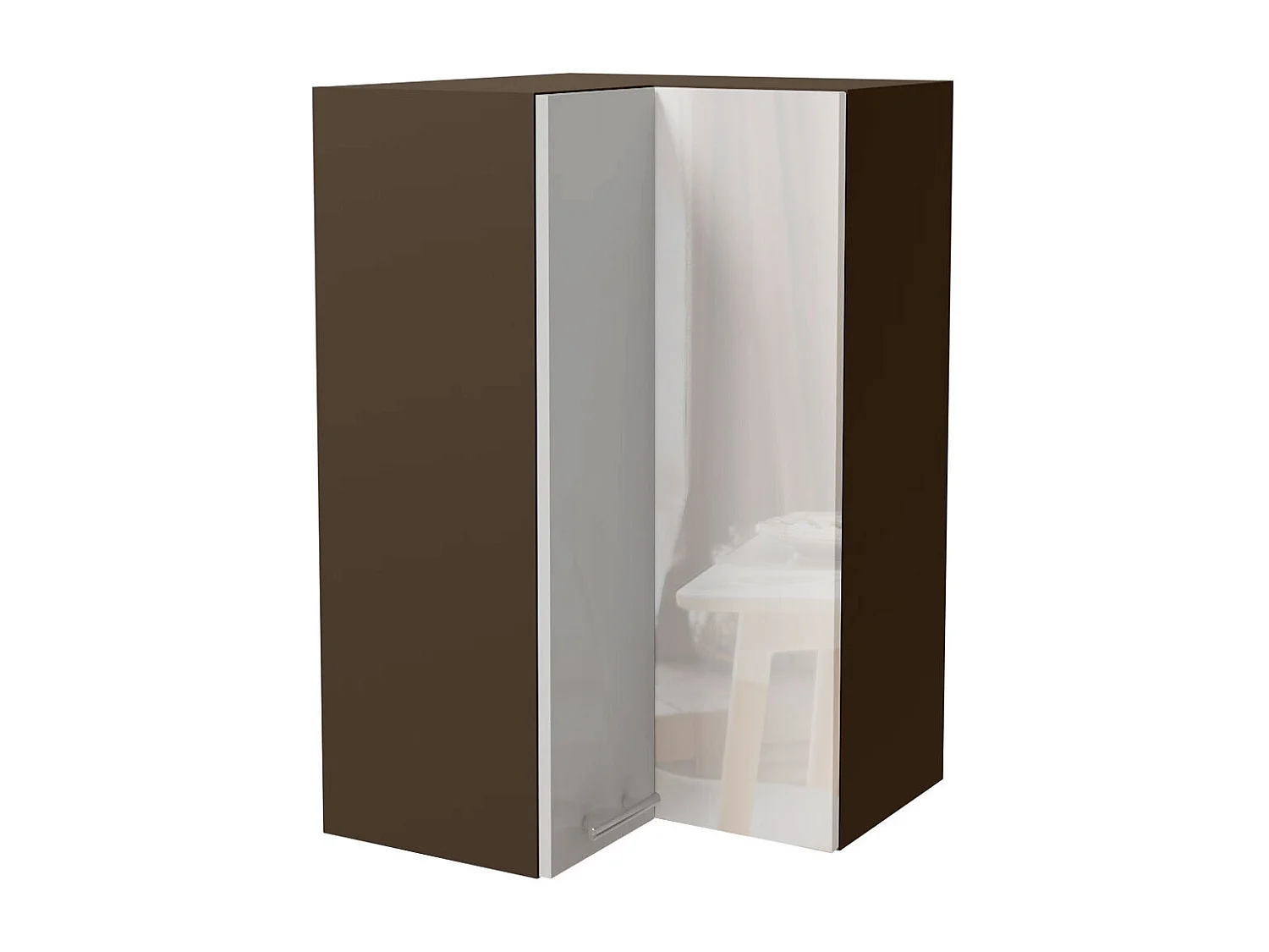 ECKHÄNGESCHRANK Essen W14/60 Weiß Hochglanz / Lava Matt 60 / 60 / 96cm