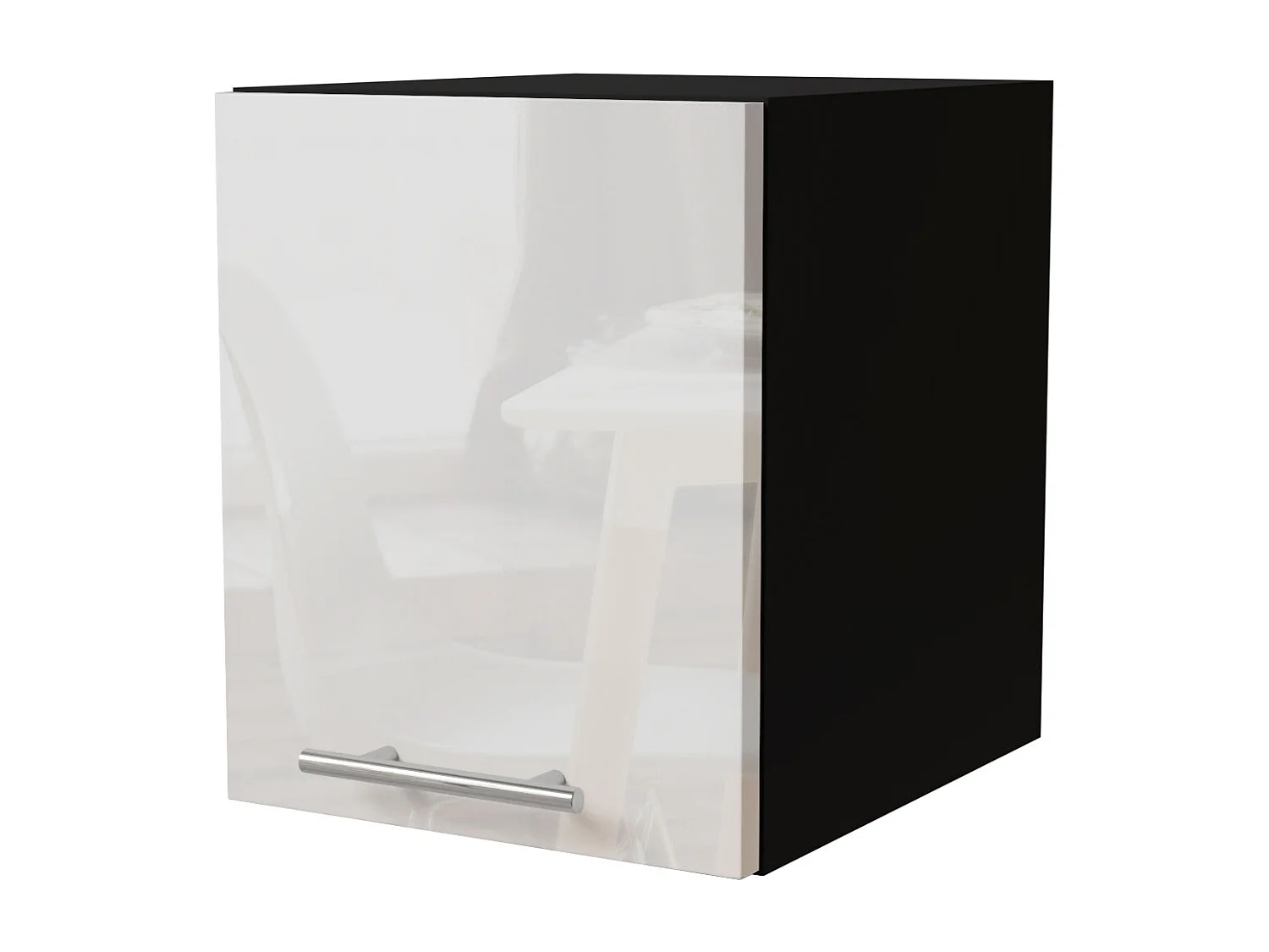 KLAPPHÄNGESCHRANK Essen W4B/30 Weiß Hochglanz / Schwarz Matt 30 / 32,5 / 36cm