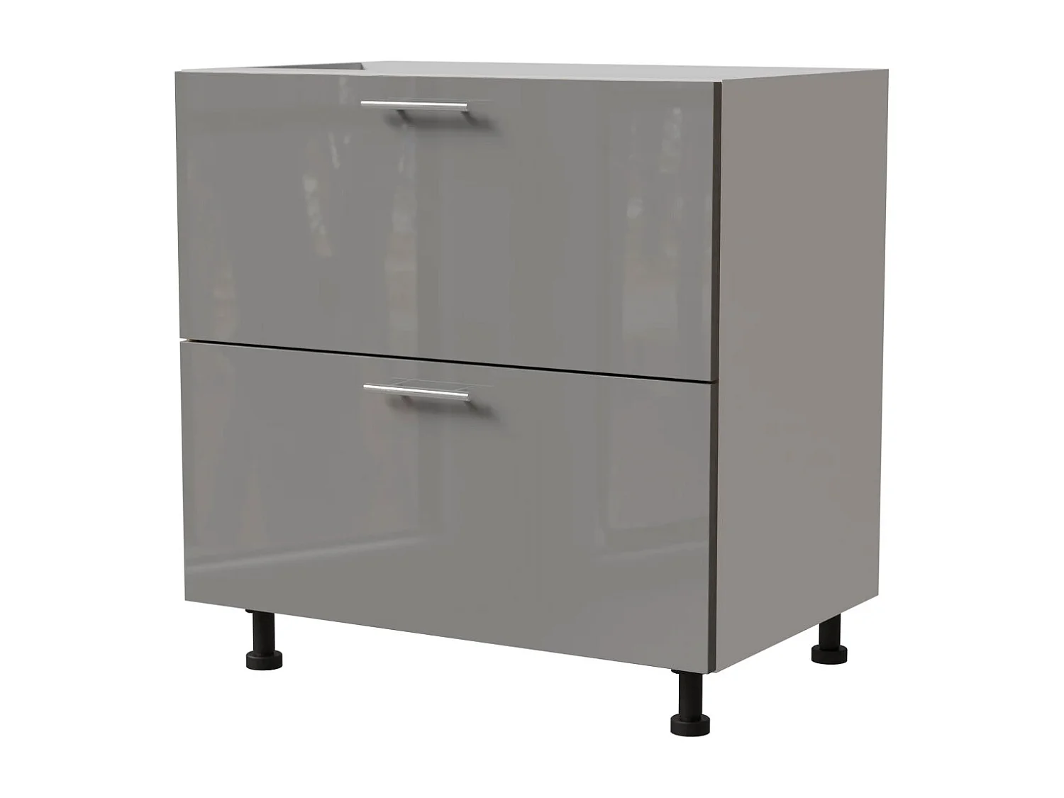 SCHUBALADENUNTERSCHRANK Essen D2A/90/1A Grau Hochglanz / Weiß Matt 90 / 50 / 82cm