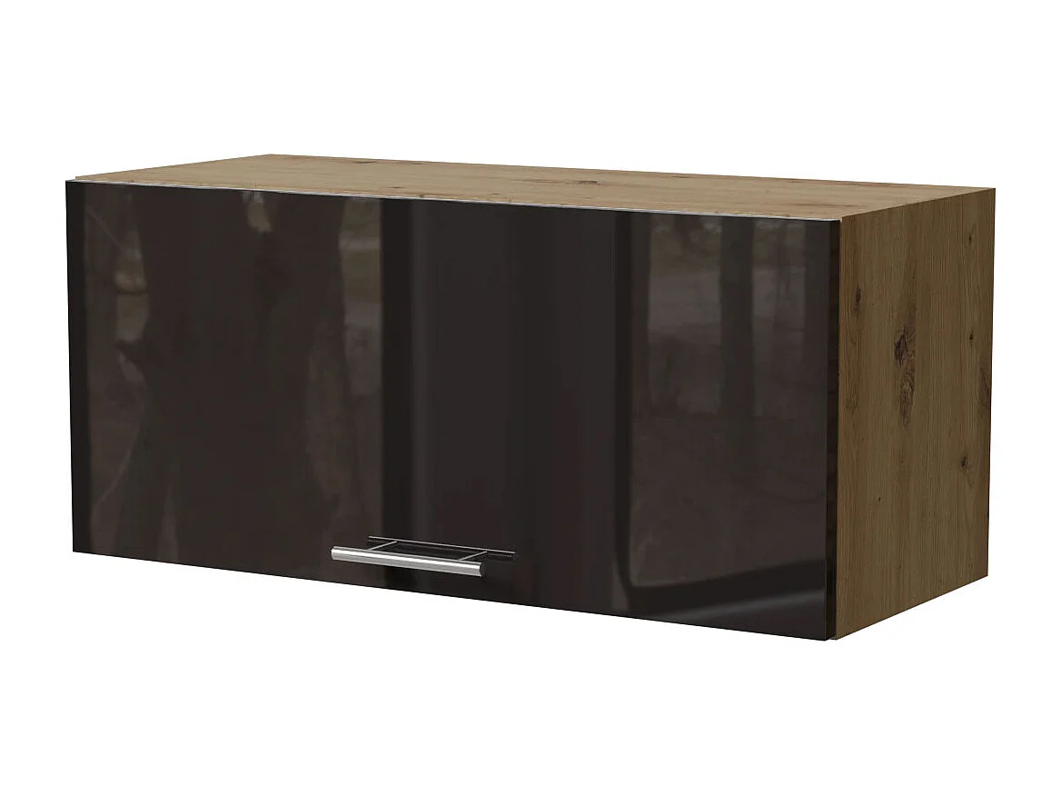 KLAPPHÄNGESCHRANK Essen W4B/80 Schwarz Hochglanz / Eiche Artisan Matt 80 / 32,5 / 36cm