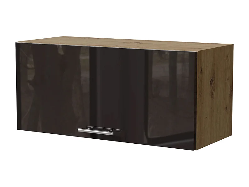 KLAPPHÄNGESCHRANK Essen W4B/80 Schwarz Hochglanz / Eiche Artisan Matt 80 / 32,5 / 36cm