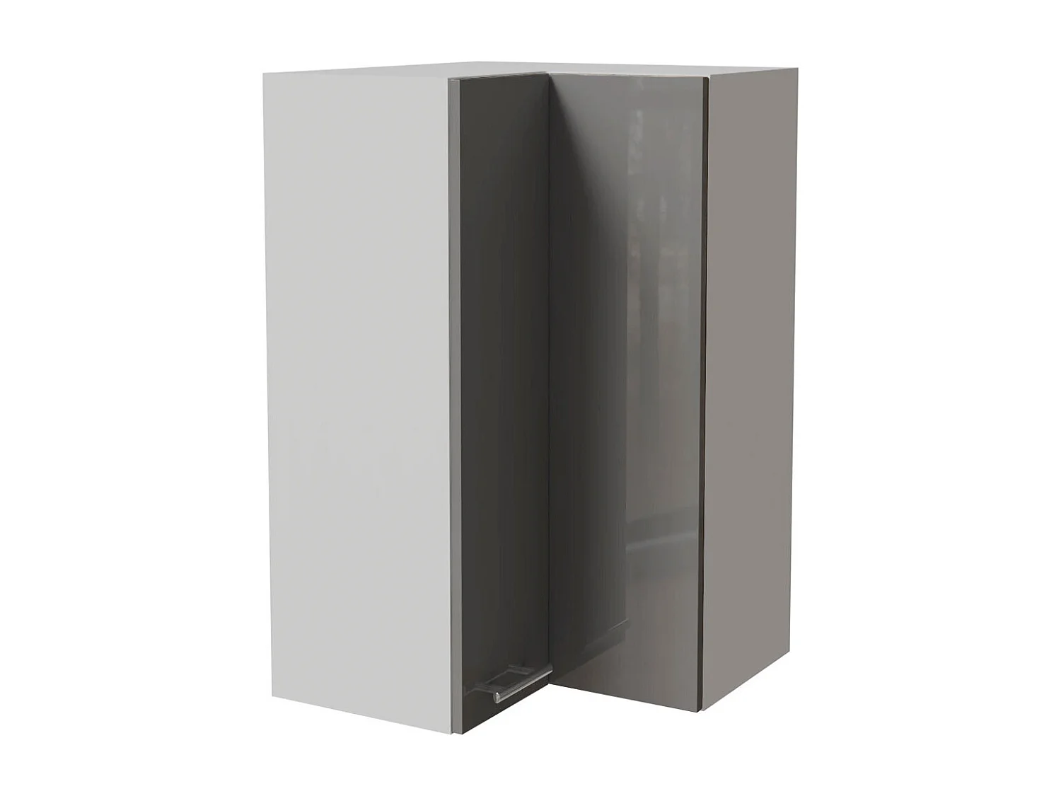 ECKHÄNGESCHRANK Essen W14/60 Grau Hochglanz / Weiß Matt 60 / 60 / 96cm