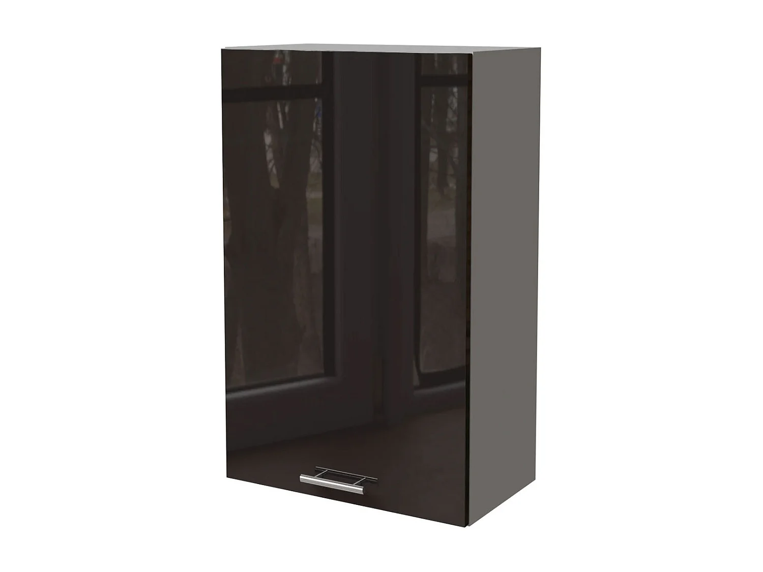 KÜCHENHÄNGESCHRANK Essen W4/60/1 Schwarz Hochglanz / Grau Matt 60 / 32,5 / 96cm