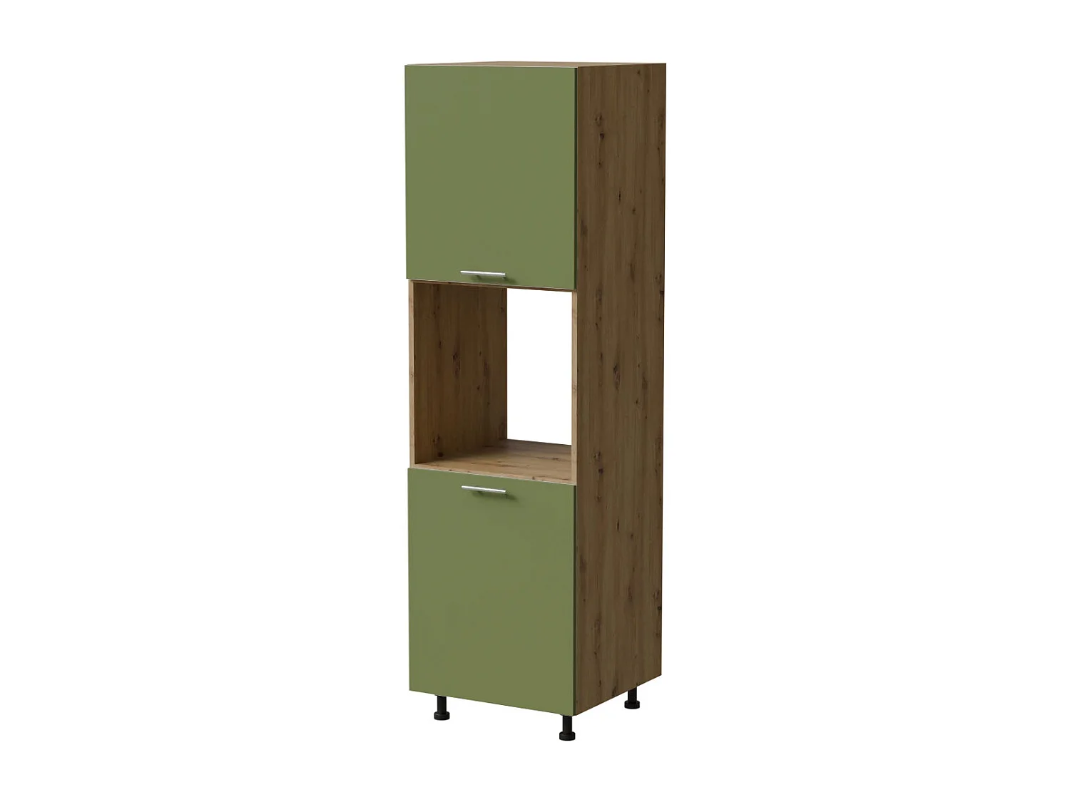 BACKOFENUMBAUSCHRANK Brerra D14/RU/2D RAL 6025 farngrün Matt / Eiche Artisan Matt 60 / 59 / 207cm