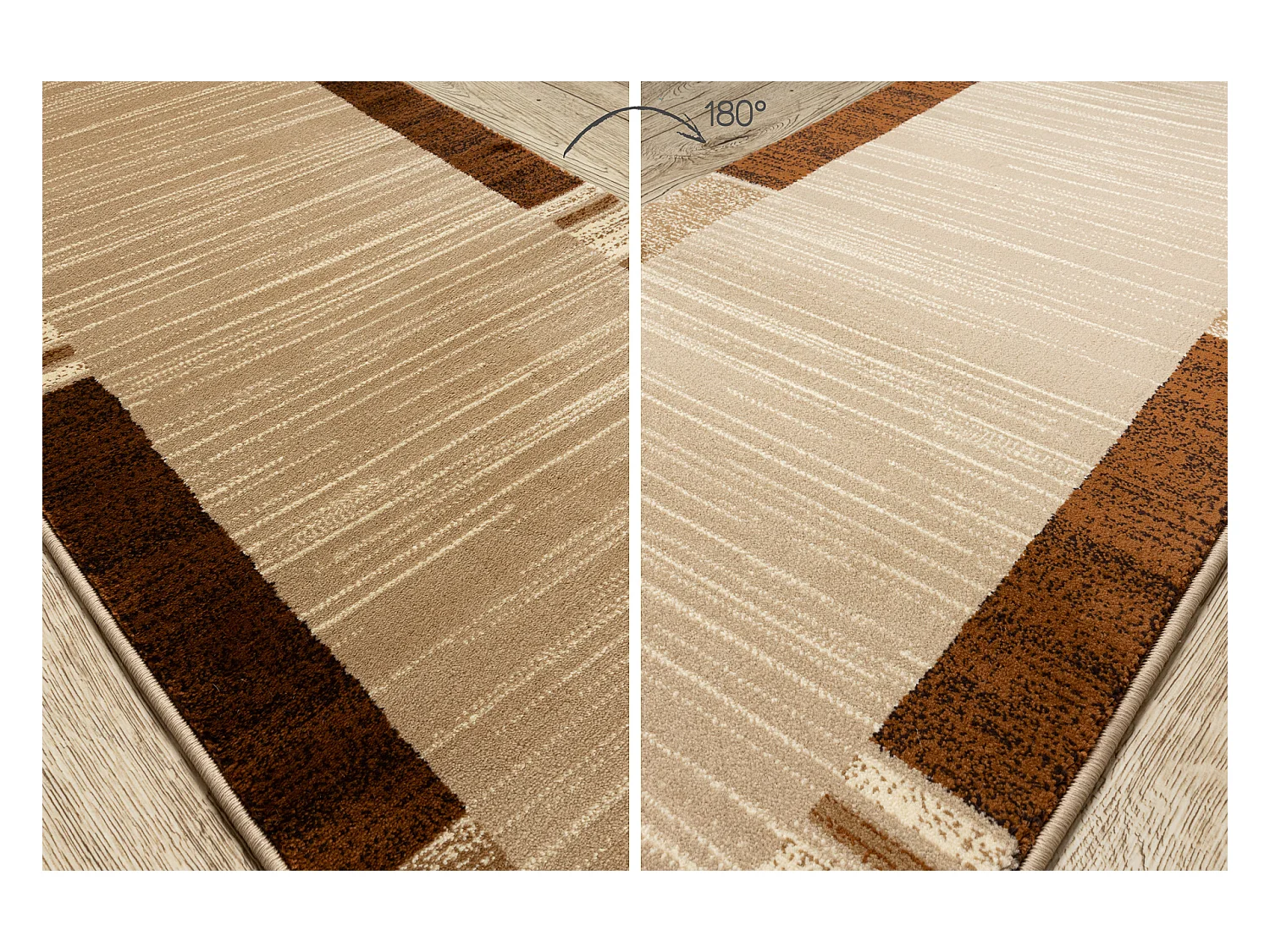 Tapis de couloir ROYAL FB23 CADRE RECTANGLE beige / crème 100x770 cm