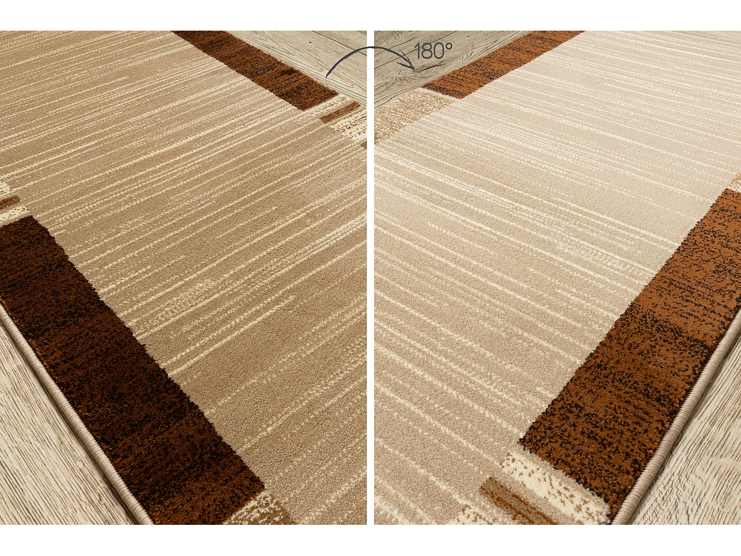 Tapis de couloir ROYAL FB23 CADRE RECTANGLE beige / crème 100x1050 cm